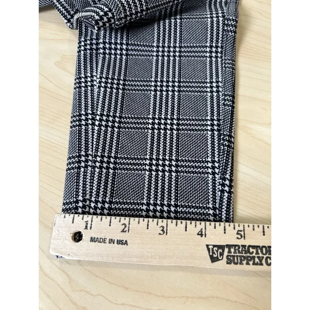 Indero Scuba Pants NWT Black/White Plaid Spandex Women's Size S/M